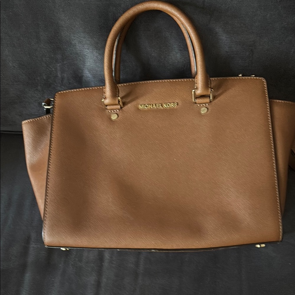 Michael Kors Brown Saffiano Leather Satchel